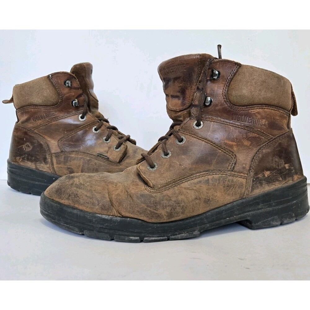 Wolverine Boots Mens 13 Brown DuraShocks Slip Resistant 6" Work Boot Leather